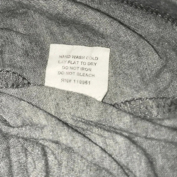 WORKSHOP crop top “LOVE 80” floral grey black stripes short sleeve size L - Picture 6 of 9